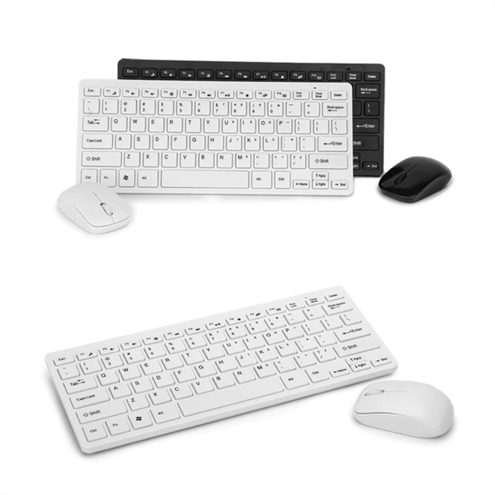 Combo Mini Teclado Mouse Inalámbrico 2.4G K-03 Protector Silicona USB
