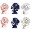 Mini Ventilador Pinza Recargable Luz LED 3 Velocidades Cabezal USB