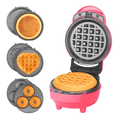 Mini Waflera Donera 4x1 Placas Intercambiables Corazón Paninis Snacks