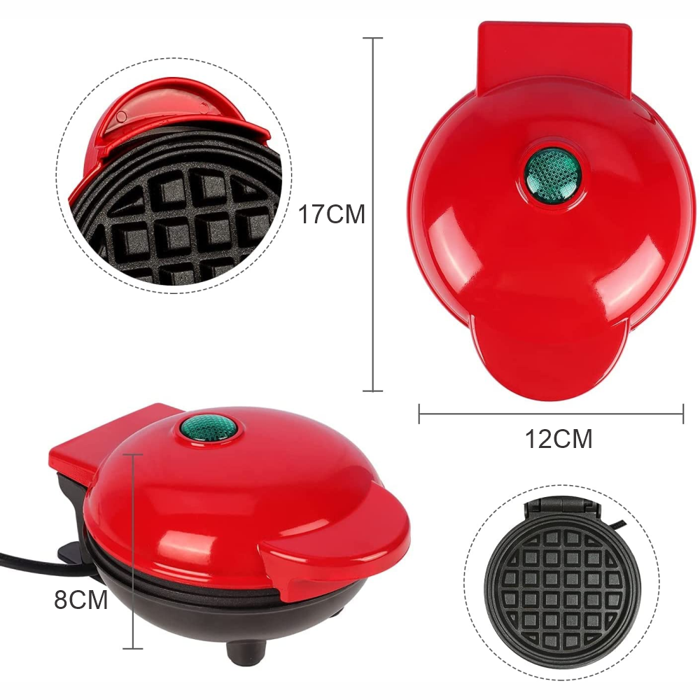 Mini Waflera Eléctrica Antiadherente Clásica 350W Compacta Wafles