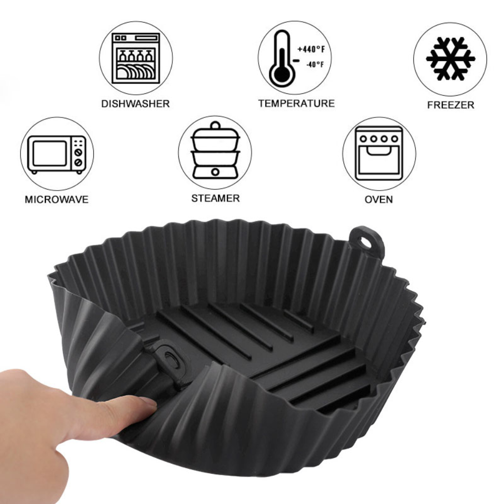 Molde Silicona Freidora Aire 20cm Reutilizable Horno Microondas Tortas