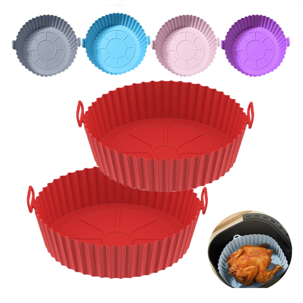 Molde Silicona Freidora Aire 20cm Reutilizable Horno Microondas Tortas