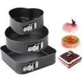 Moldes Tortas Desmontables Set 3 Antiadherente Cuadrado Corazón