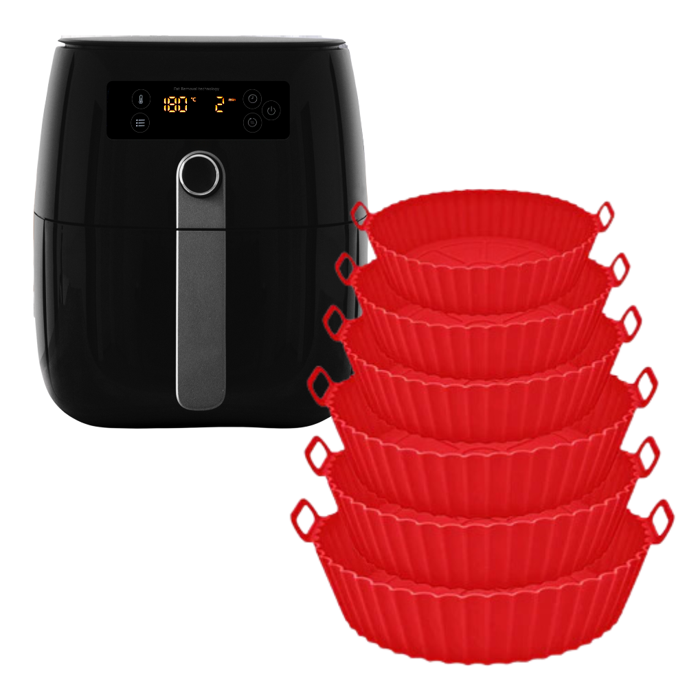 Moldes Silicona Freidora Aire Horno Set 6 Piezas Reutilizables Tortas