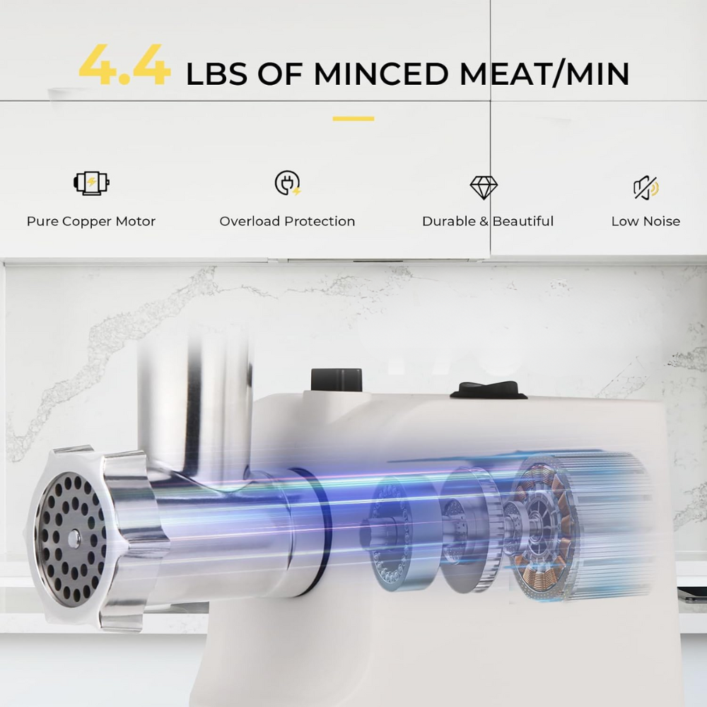 Molino Eléctrico Maíz Carne 800W 6x1 Embutidor Queso Yuca Arepas