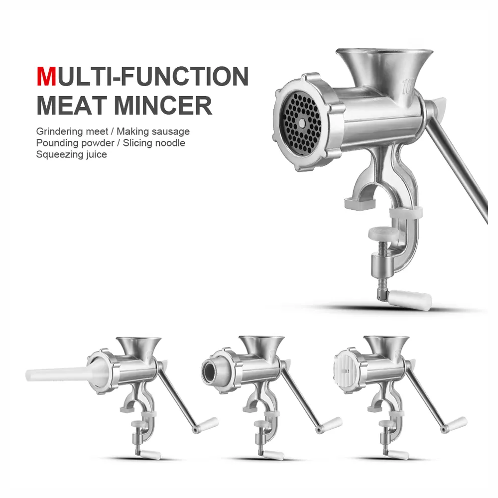 Molino Manual Carne Maíz Picadora Aluminio Manivela Prensa Mesa Cocina