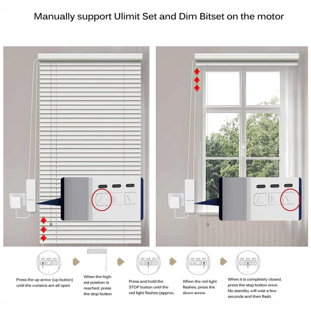 Motor Inteligente WiFi Cortinas Persianas Control Remoto App Voz Tuya