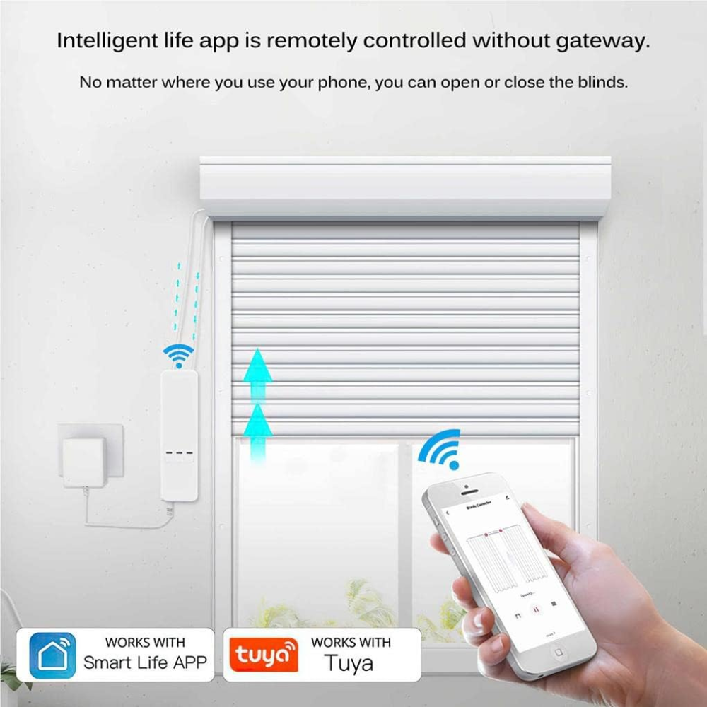 Motor Inteligente WiFi Cortinas Persianas Control Remoto App Voz Tuya