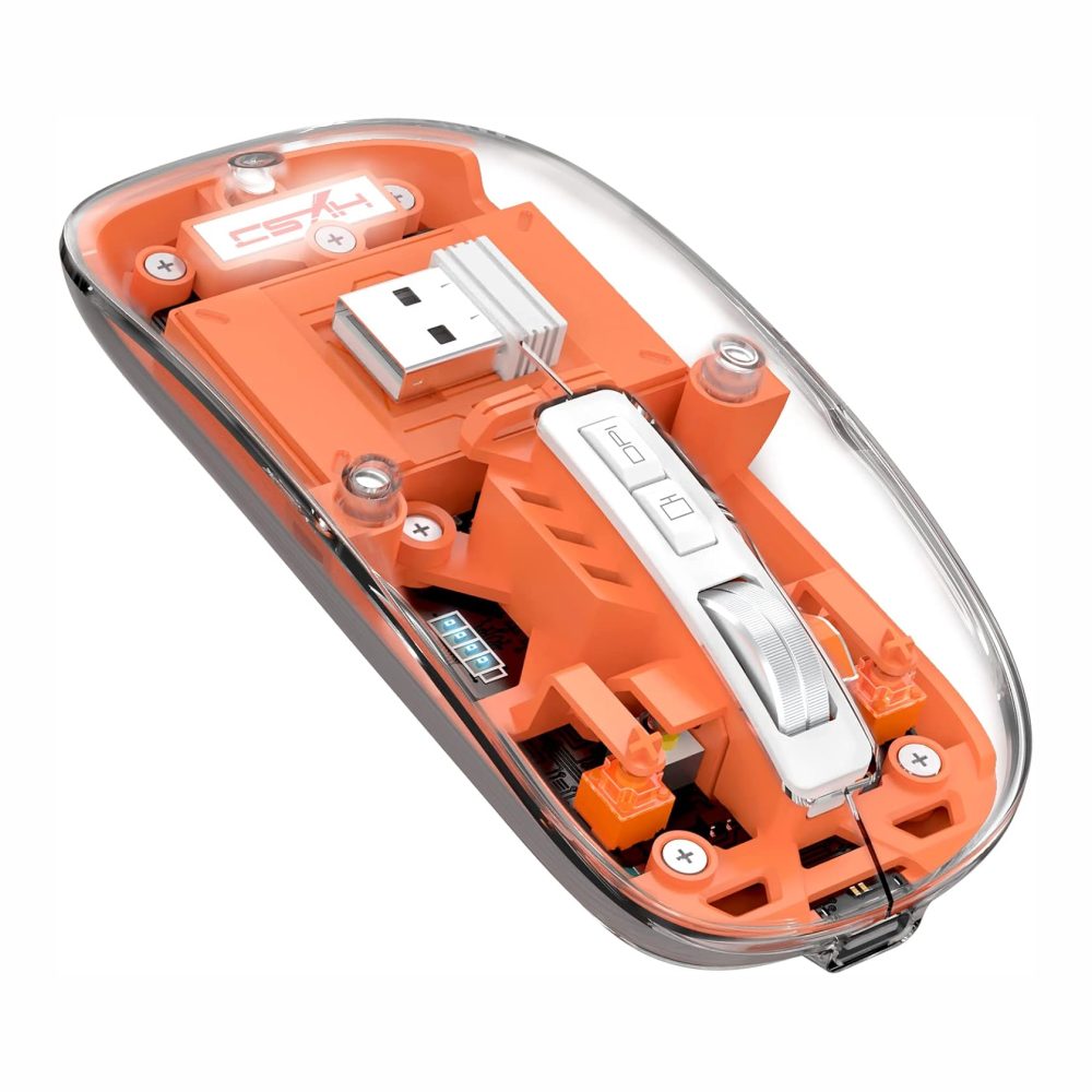 Mouse Inalámbrico Bluetooth 5.1 2.4G Recargable Transparente MA10