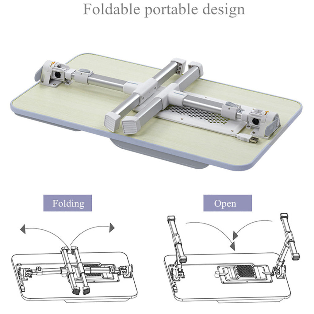 Mesa Laptop Cama Ajustable Plegable Ventilador Inclinable Escritorio