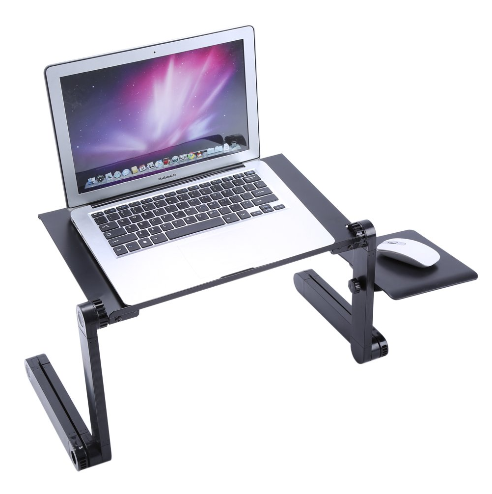 Mesa Plegable Laptop Ajustable 2 Ventiladores Base Mouse Cama Sofá