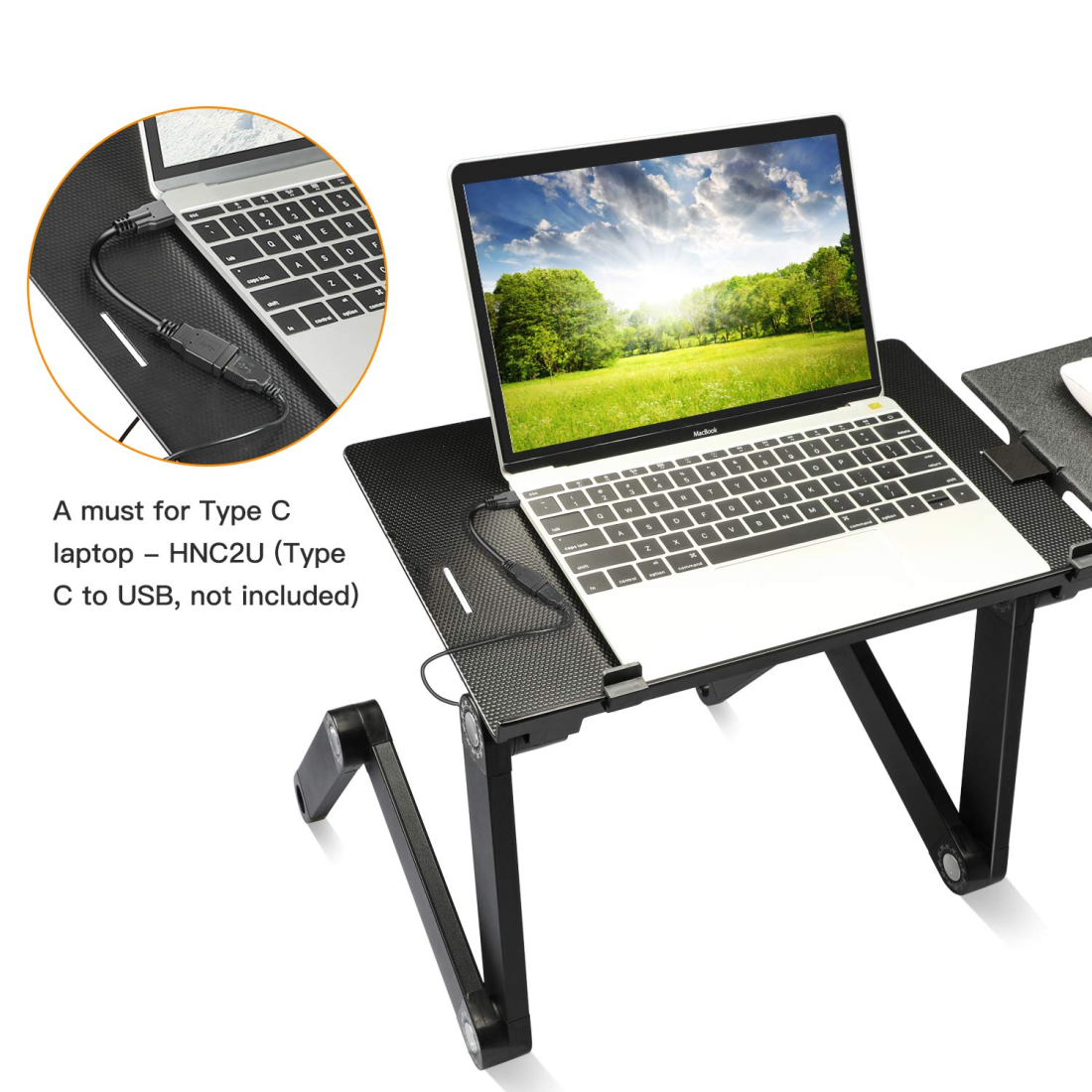 Mesa Plegable Laptop Ajustable 2 Ventiladores Base Mouse Cama Sofá