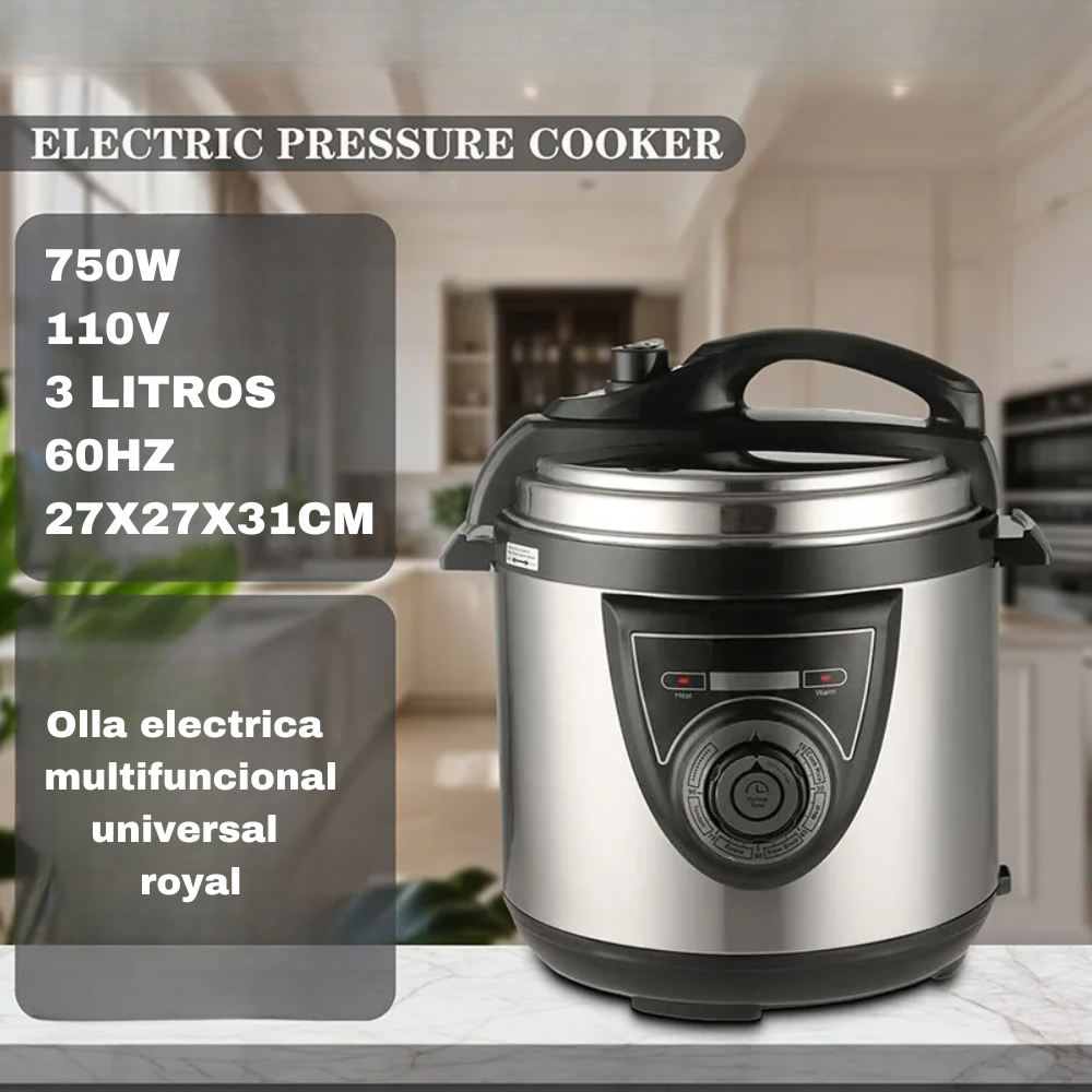 Olla Eléctrica Multifuncional Universal Royal Reina 3 Litros 750W