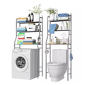 Organizador Lavadora Baño Mueble 3 Niveles Inodoro 4 Ganchos Blanco