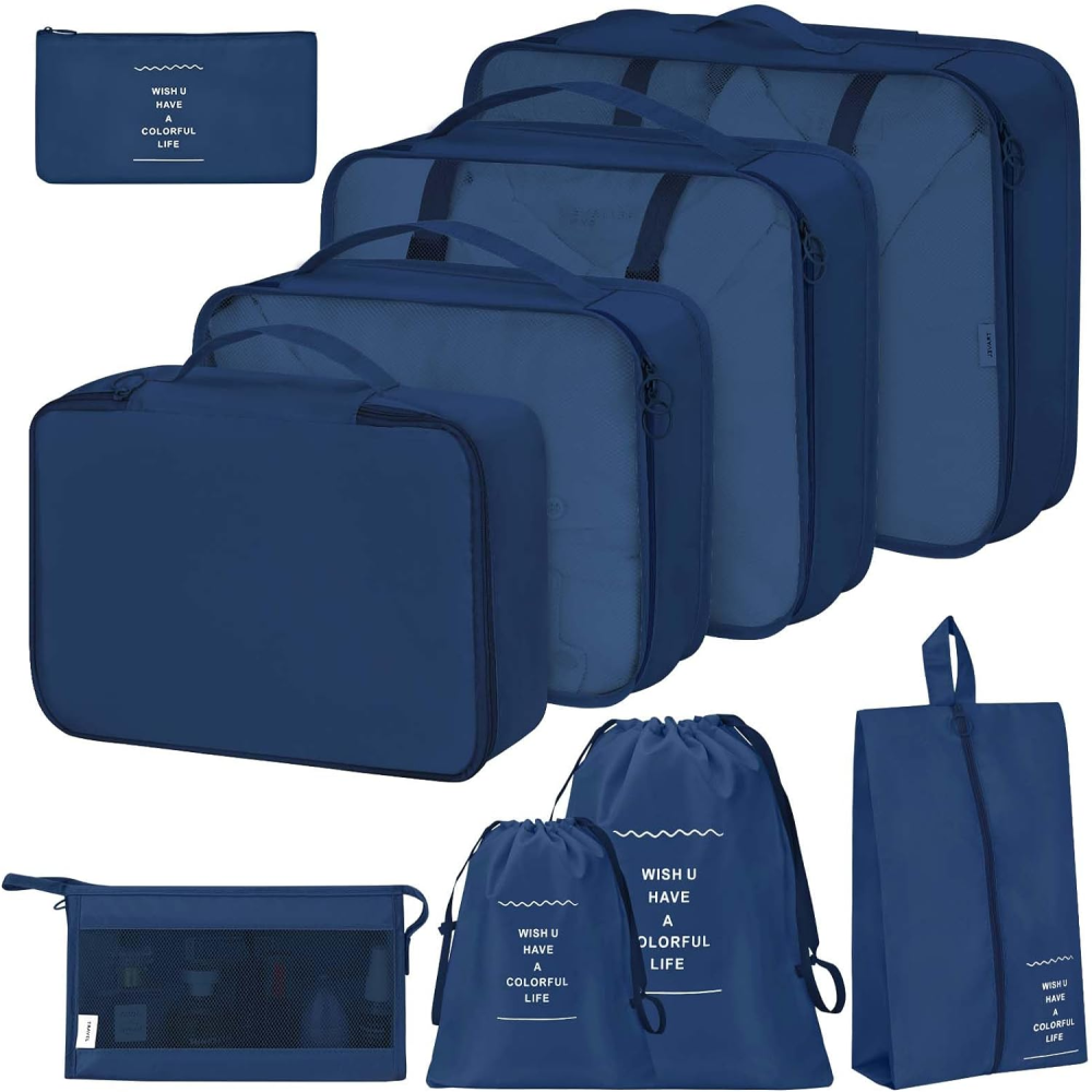Organizador Maleta Viaje Set 7 Piezas Ropa Zapatos Impermeable Malla