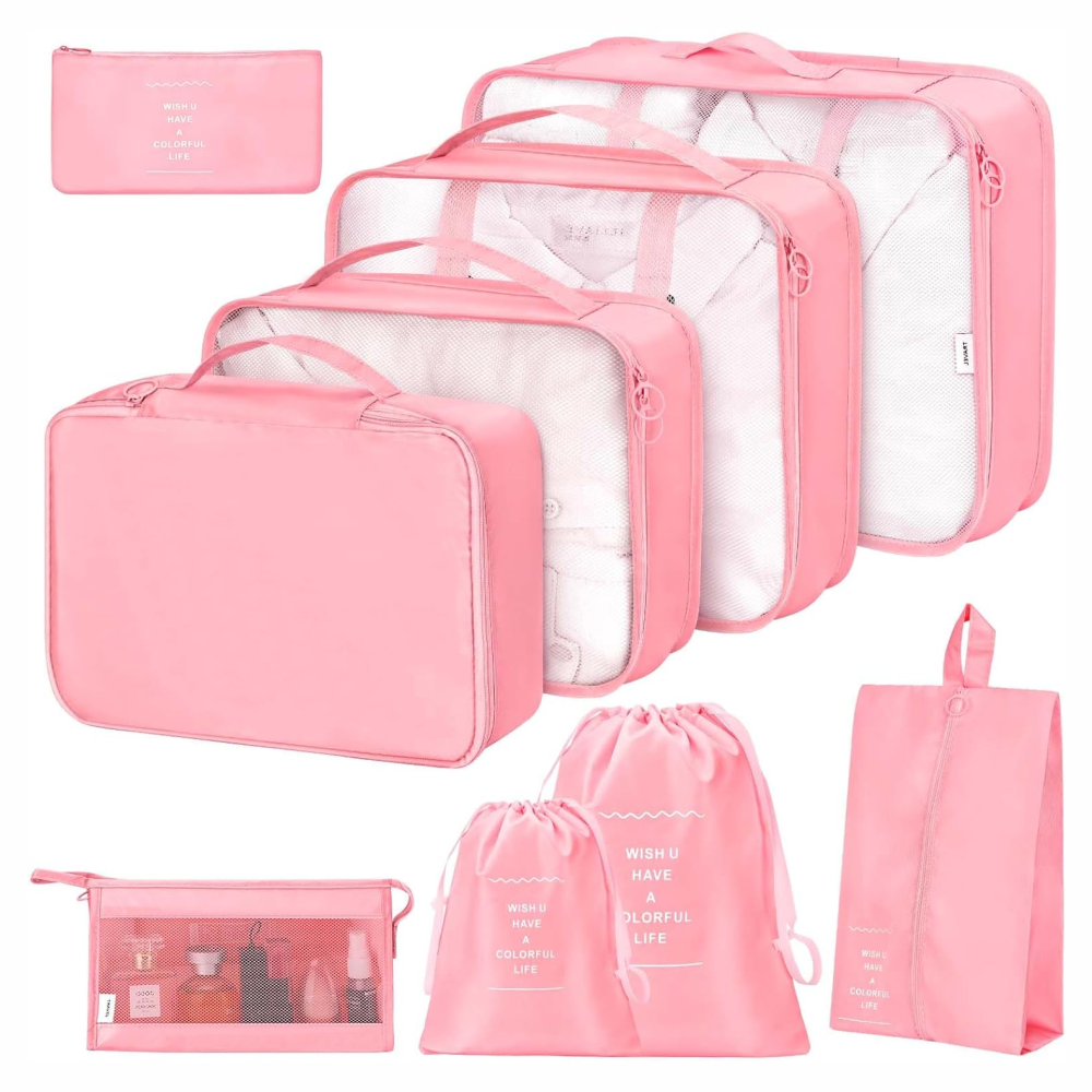 Organizador Maleta Viaje Set 7 Piezas Ropa Zapatos Impermeable Malla