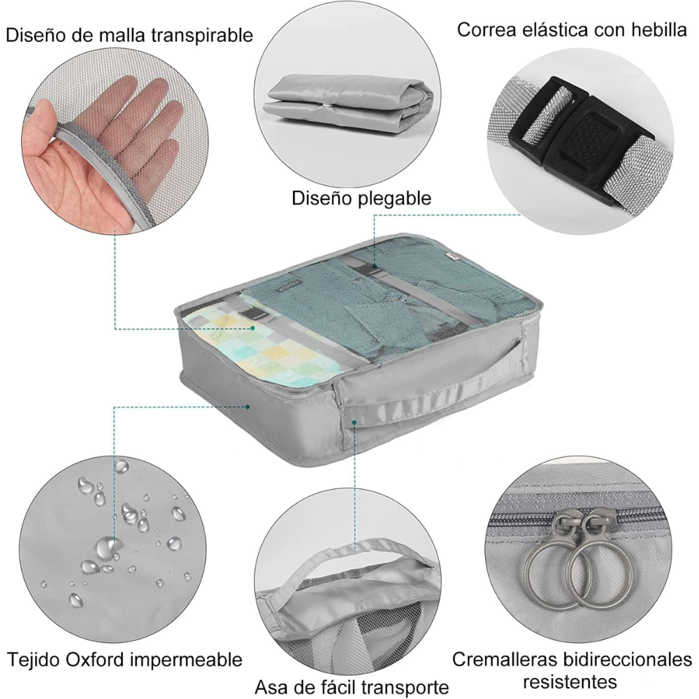 Organizador Maleta Viaje Kit 10 Bolsas Impermeable Zapatos Cosméticos