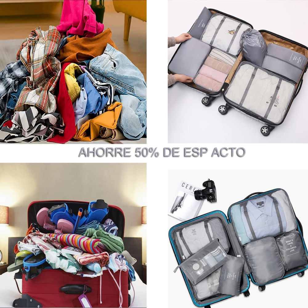 Organizador Maleta Viaje Kit 10 Bolsas Impermeable Zapatos Cosméticos