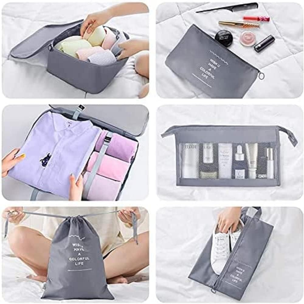 Organizador Maleta Viaje Kit 10 Bolsas Impermeable Zapatos Cosméticos
