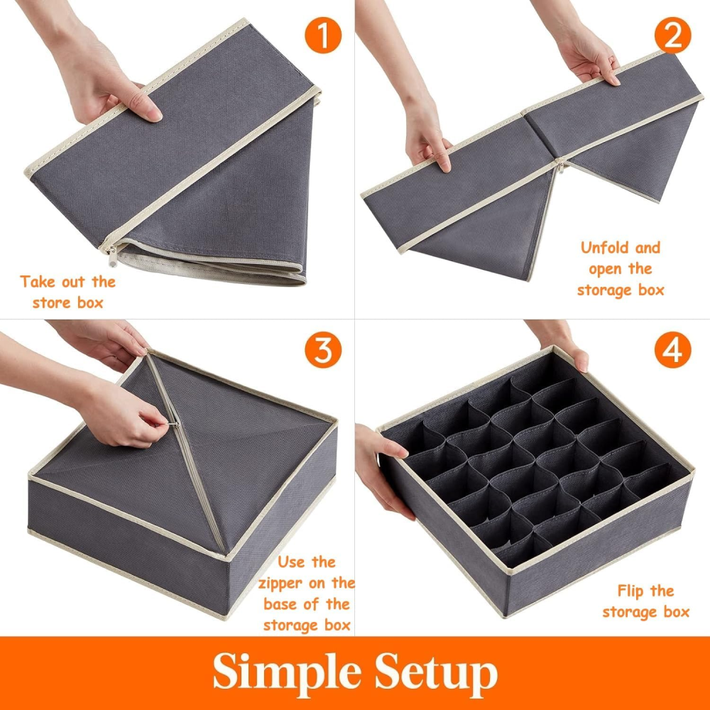 Organizador Ropa Interior Divisor Cajones SN04 Set 4 Medias Corbatas