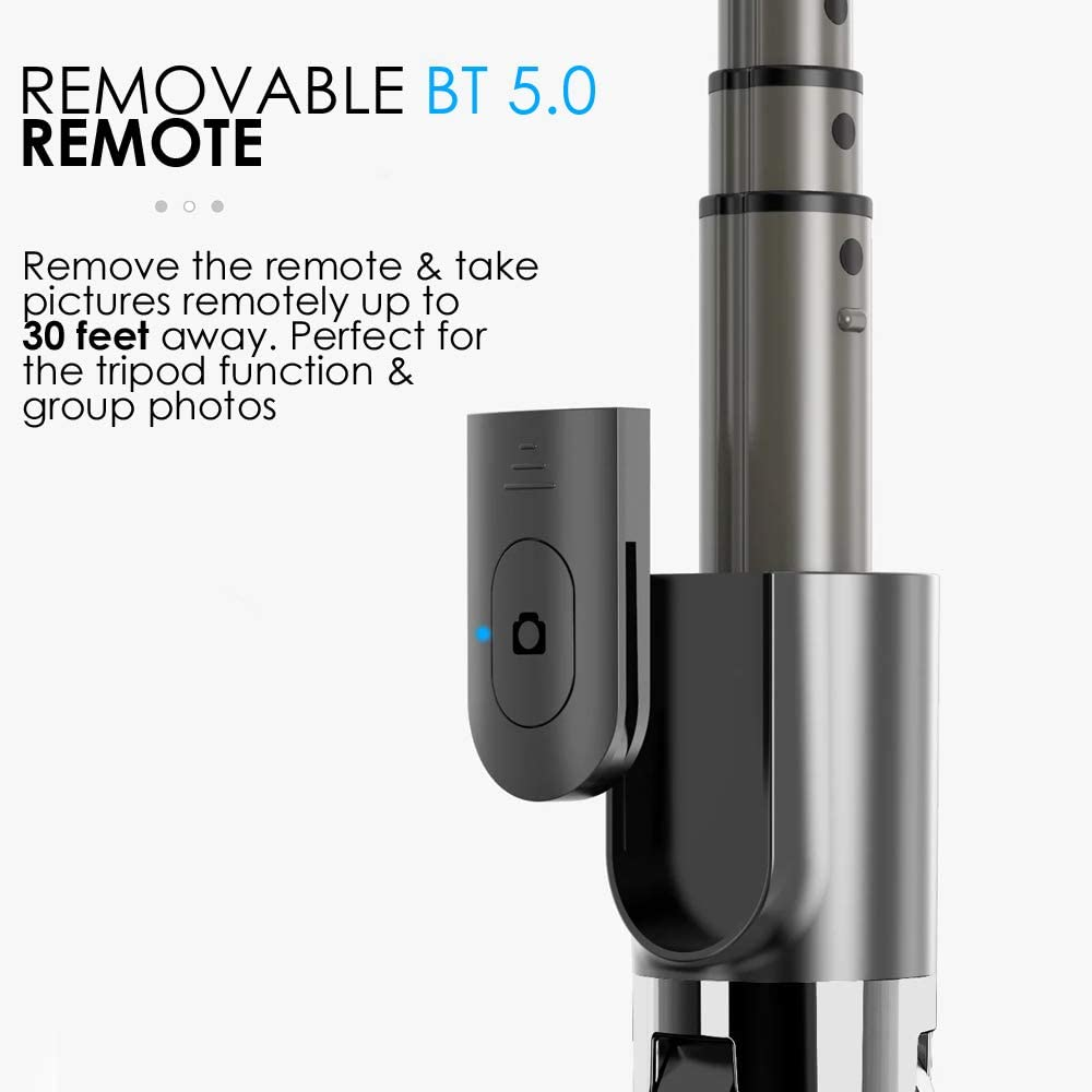 Palo Selfie Gimbal H5 Trípode 3x1 Control Bluetooth Extensible 65cm