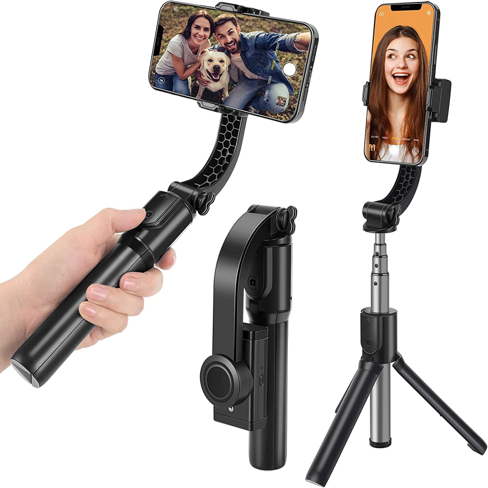 Palo Selfie Gimbal H5 Trípode 3x1 Control Bluetooth Extensible 65cm
