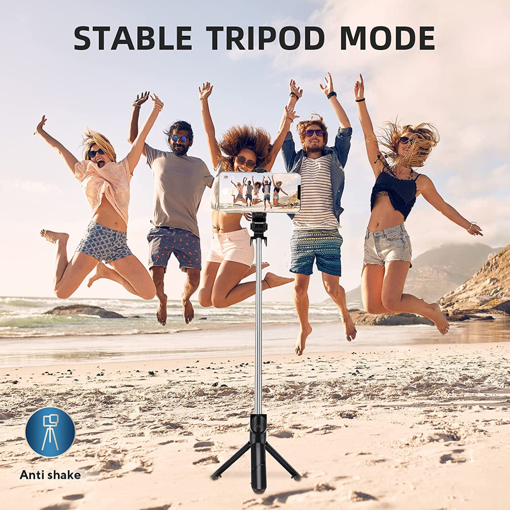 Palo Selfie Gimbal H5 Trípode 3x1 Control Bluetooth Extensible 65cm