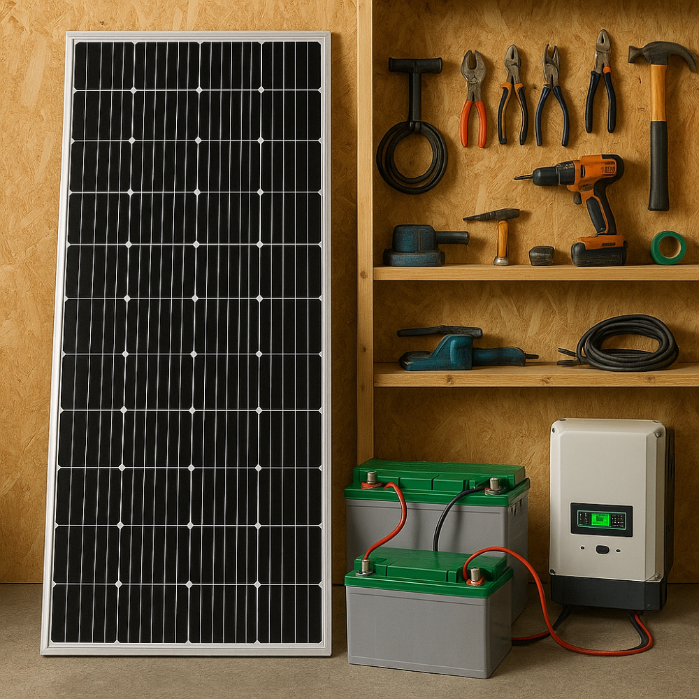 Panel Solar Monocristalino 100W 18V Kit Energía Casas Fincas Techo