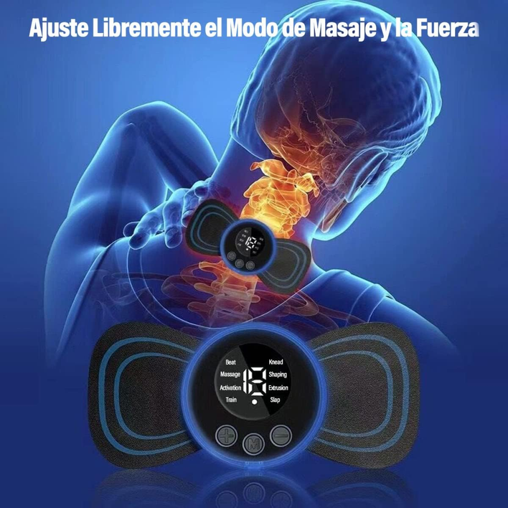 Masajeador Eléctrico EMS TENS Mariposa Electrodos 8 Modos Recargable