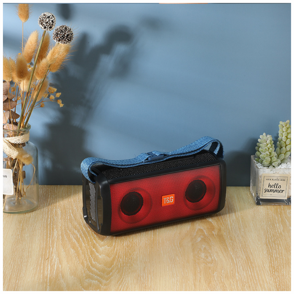 Parlante Bluetooth TG-345 Portátil 10W Luces LED TWS Radio FM Correa