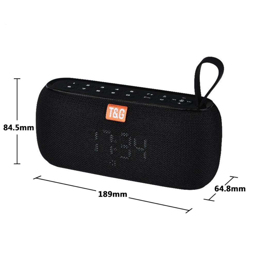 Parlante Bluetooth Recargable Pantalla Digital Reloj Alarma TG-177