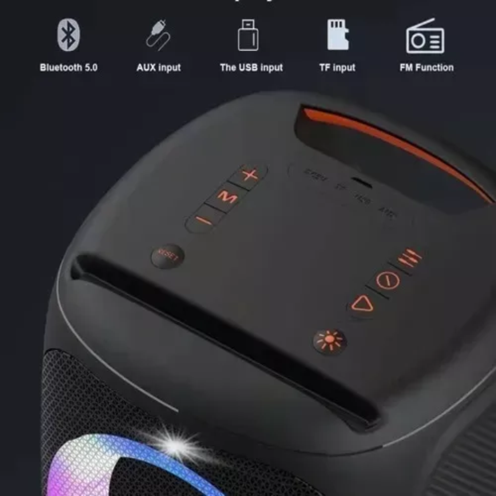 Parlante Bluetooth Hopstar Party 100 50W Luces LED Impermeable