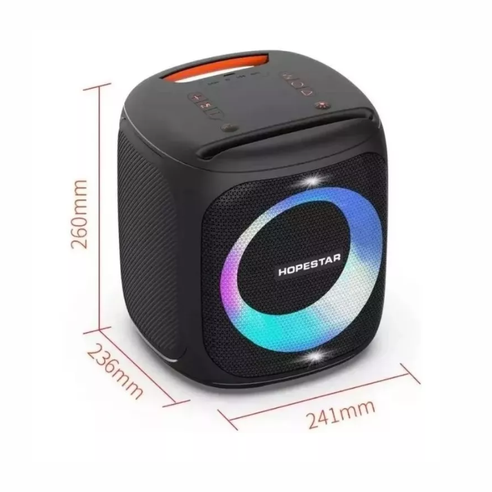 Parlante Bluetooth Hopstar Party 100 50W Luces LED Impermeable