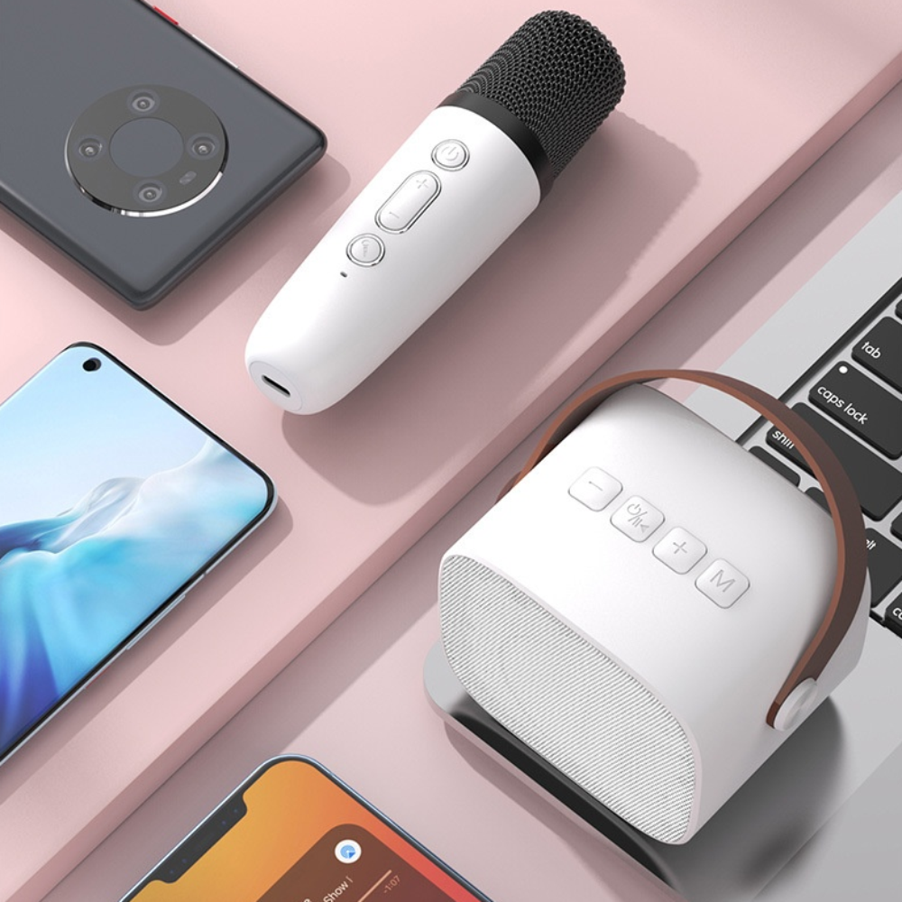 Parlante Karaoke Bluetooth AS202 Micrófono Inalámbrico Efectos Voz