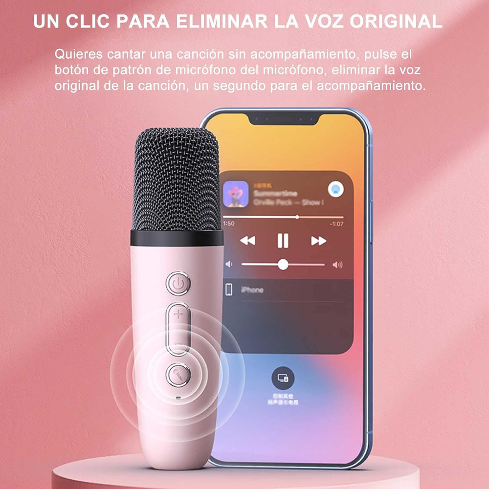 Parlante Karaoke Bluetooth AS202 Micrófono Inalámbrico Efectos Voz