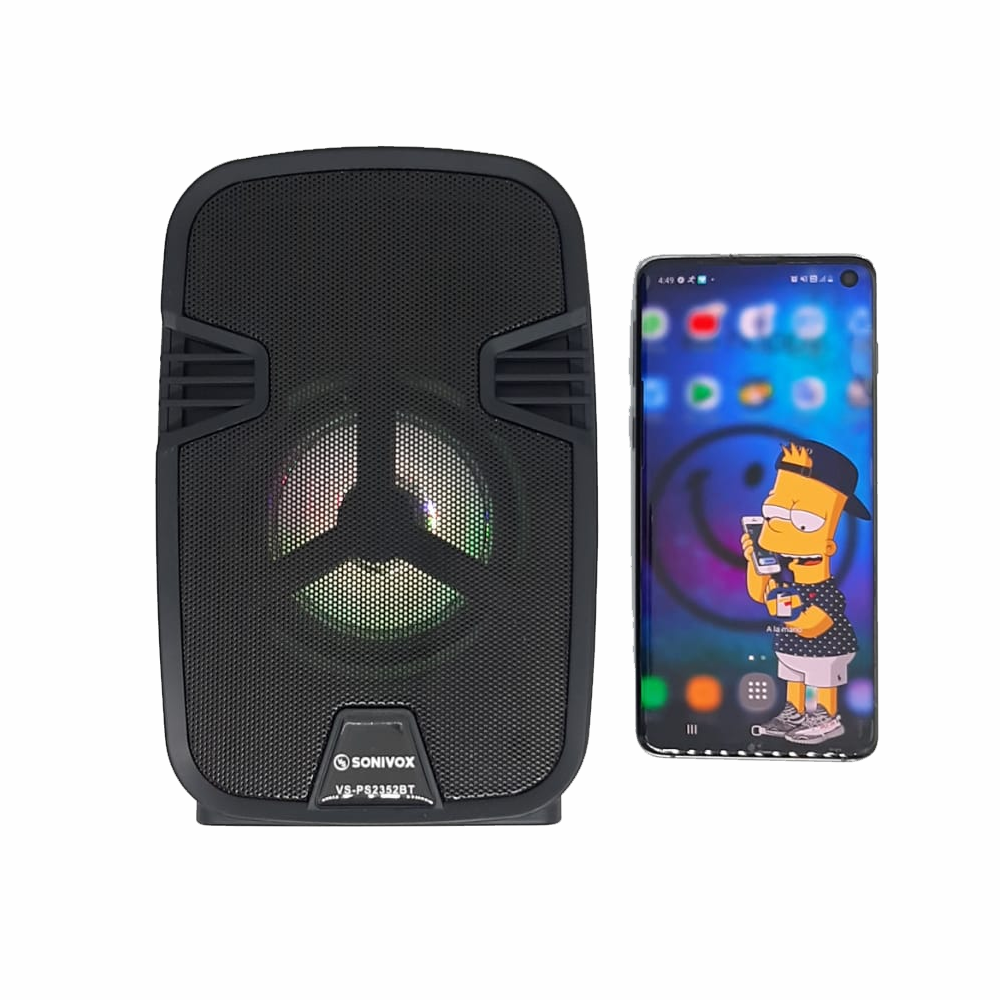 Parlante Portátil Bluetooth Mini Cabina Luz Led Radio FM 8W Recargable
