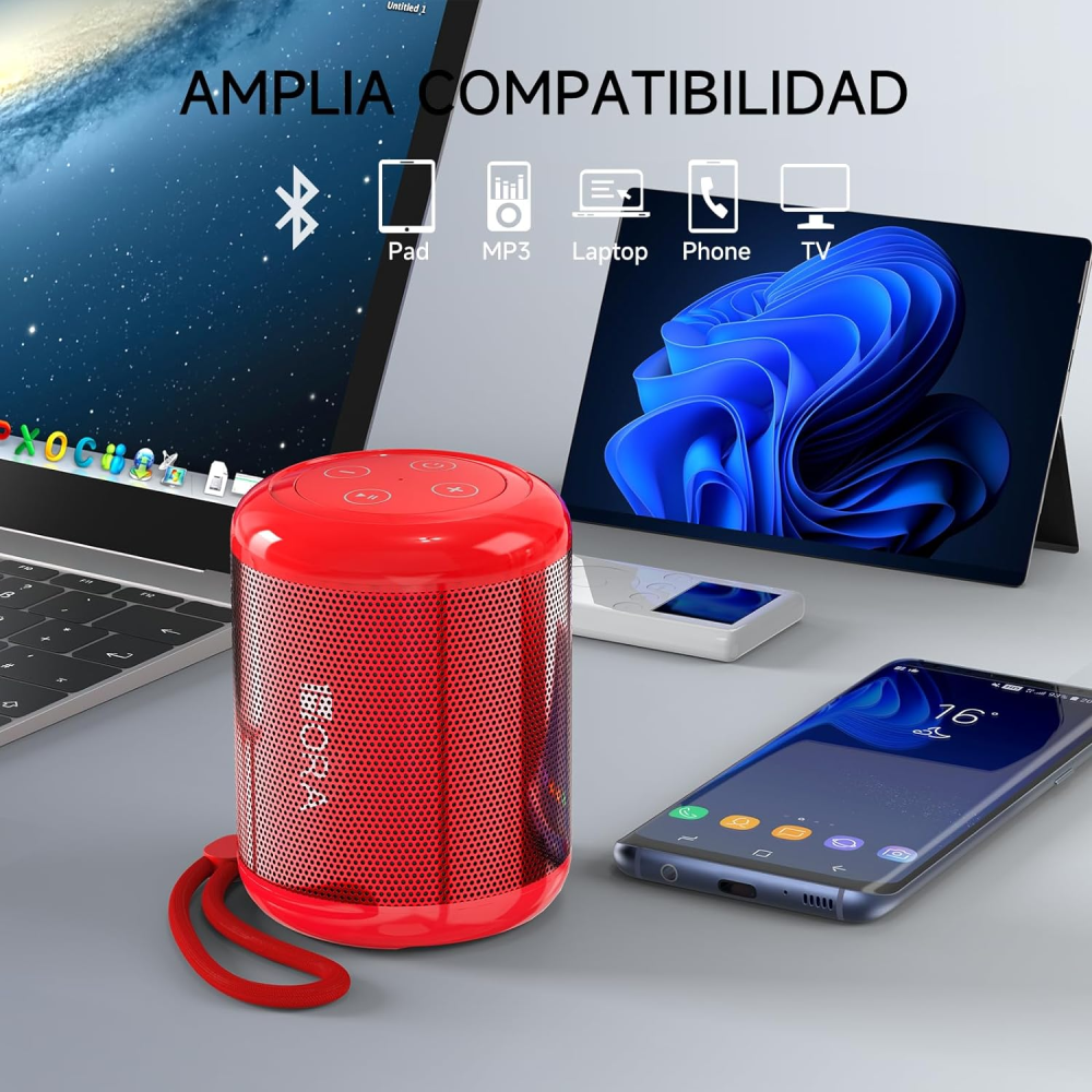 Mini Parlante Bluetooth 5.1 Portátil Recargable Radio FM USB Micro SD