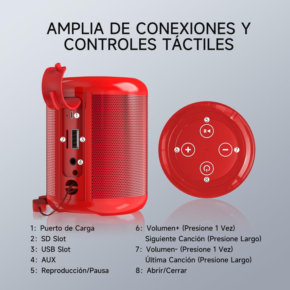 Mini Parlante Bluetooth 5.1 Portátil Recargable Radio FM USB Micro SD