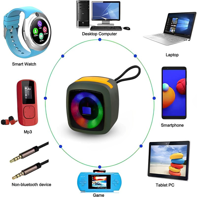 Mini Parlante Bluetooth X-911 Luces LED Soporte Celular Manos Libres