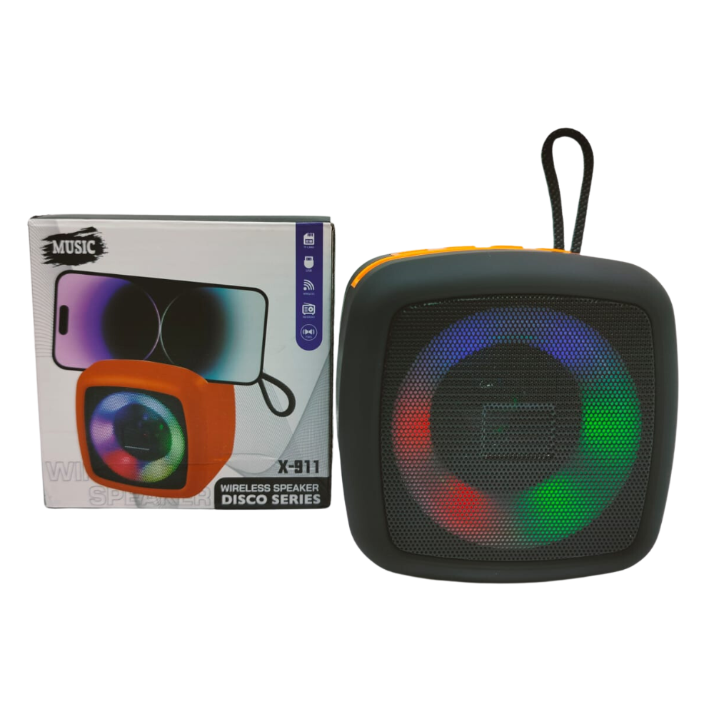 Mini Parlante Bluetooth X-911 Luces LED Soporte Celular Manos Libres