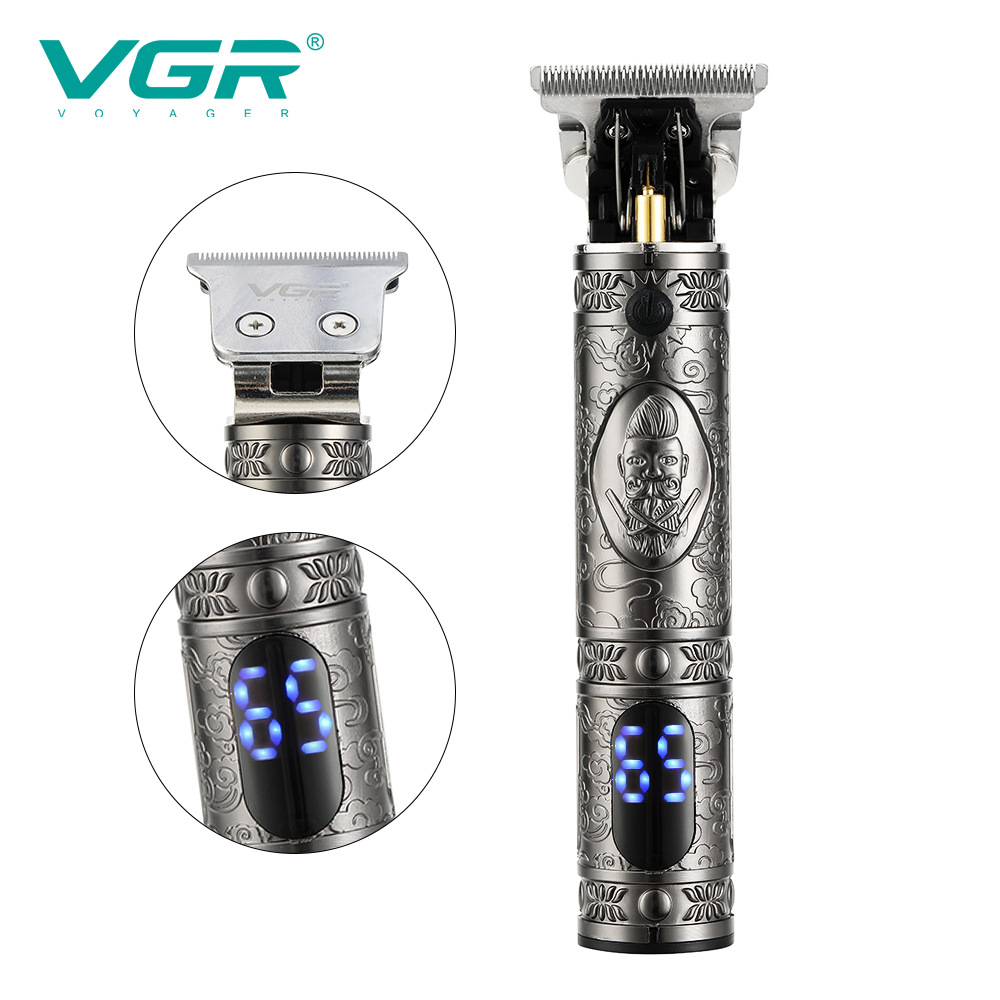 Máquina Patillera Recargable VGR V-228 Pantalla LCD Barbería Casa