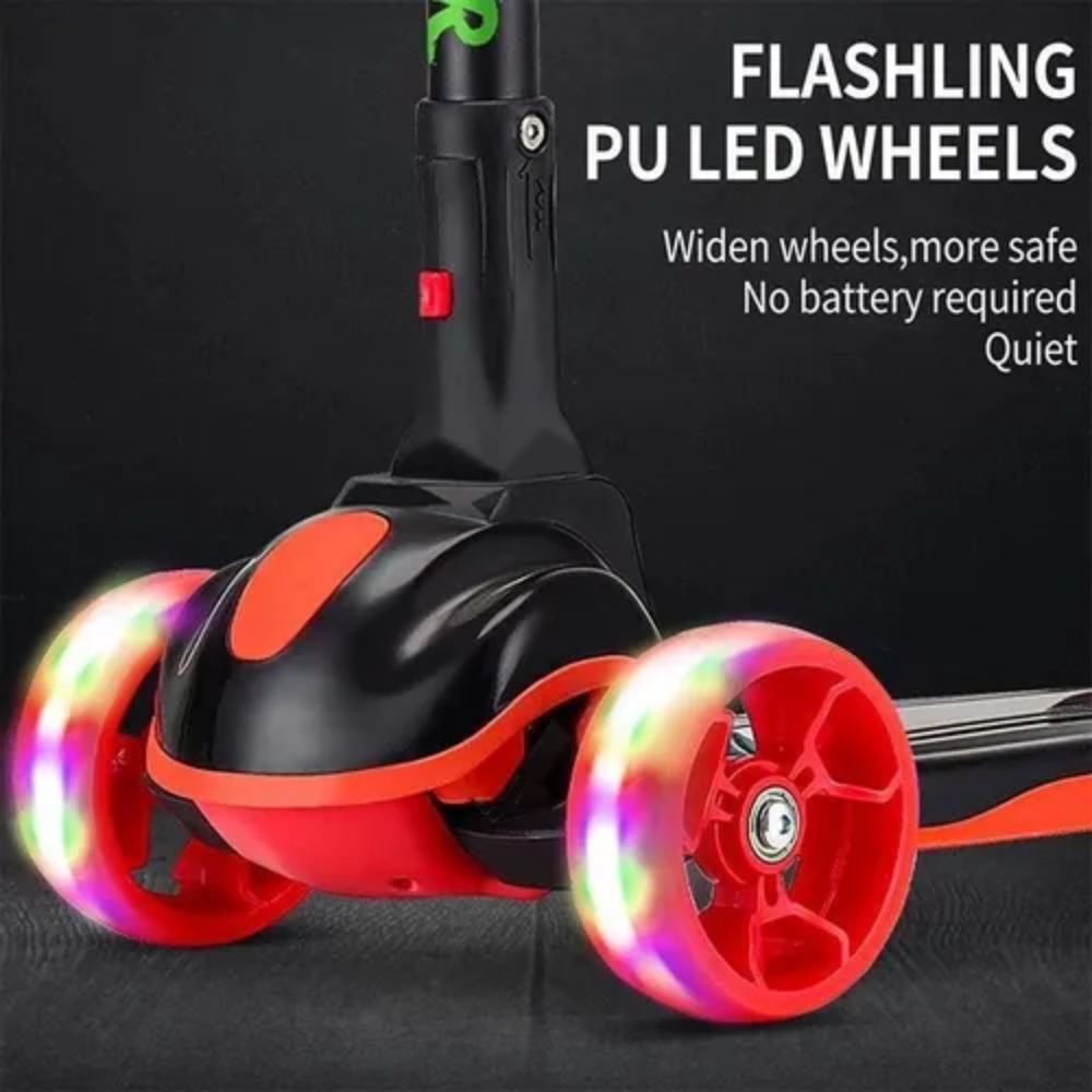 Scooter Niños Burbujas Música Luces LED 3 Ruedas Plegable Ajustable