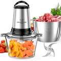 Picatodo Eléctrico Renahouse 400W 2 Bowls 3 Litros Doble Cuchilla