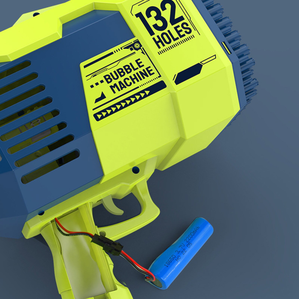 Pistola Burbujas Recargable 132 Agujeros Incluye Solución Jabón Niños