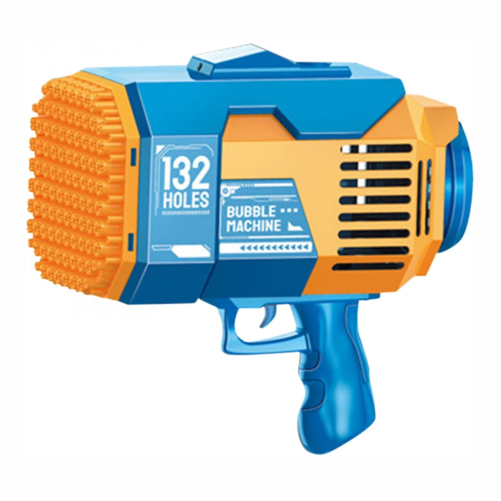 Pistola Burbujas Recargable 132 Agujeros Incluye Solución Jabón Niños