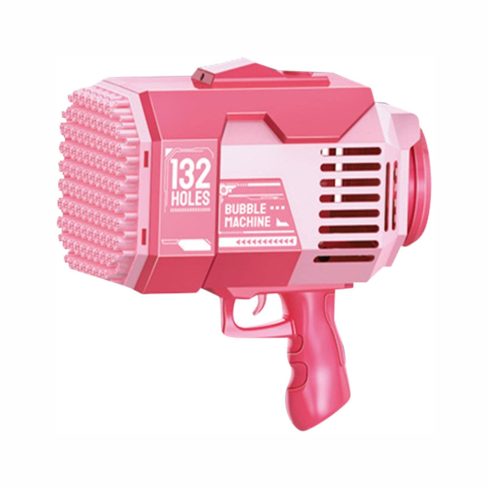 Pistola Burbujas Recargable 132 Agujeros Incluye Solución Jabón Niños