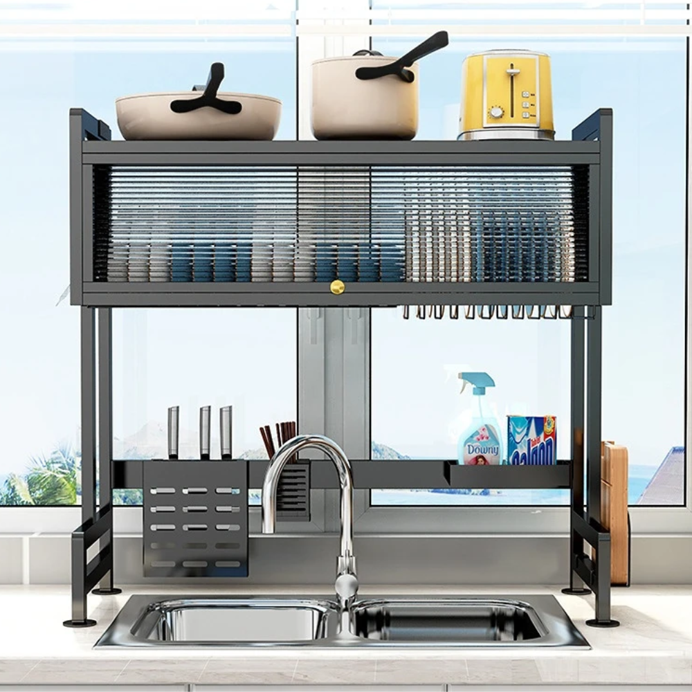 Platero Escurridor Platos Gabinete Puerta Abatible Acero Lavaplatos