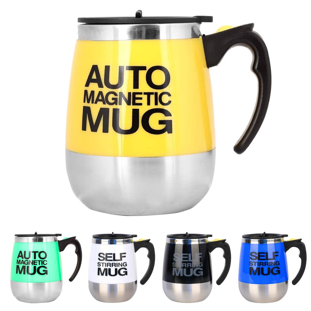 Mug Mezclador Eléctrico Taza Autorevolvente Café Acero 400ml