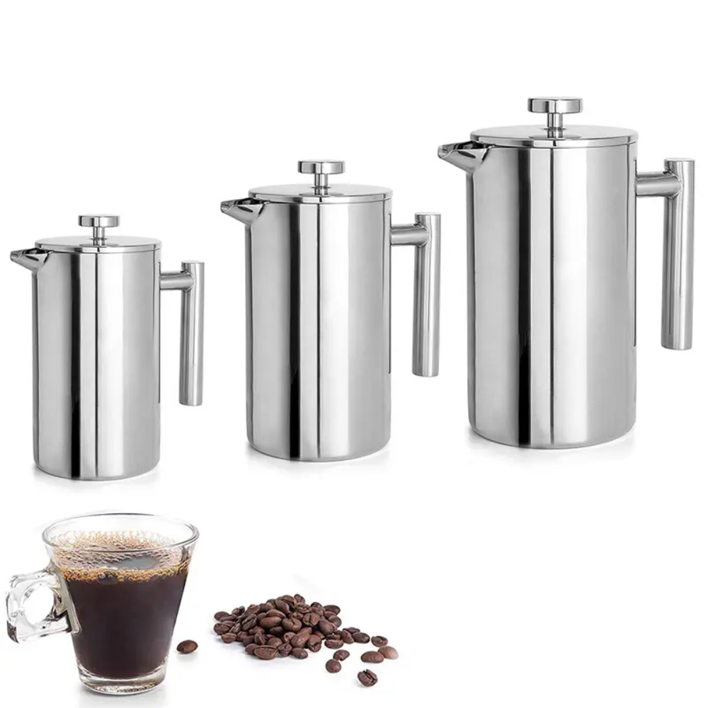Cafetera Prensa Francesa Acero Inoxidable 304 Doble Pared 800ml Filtro