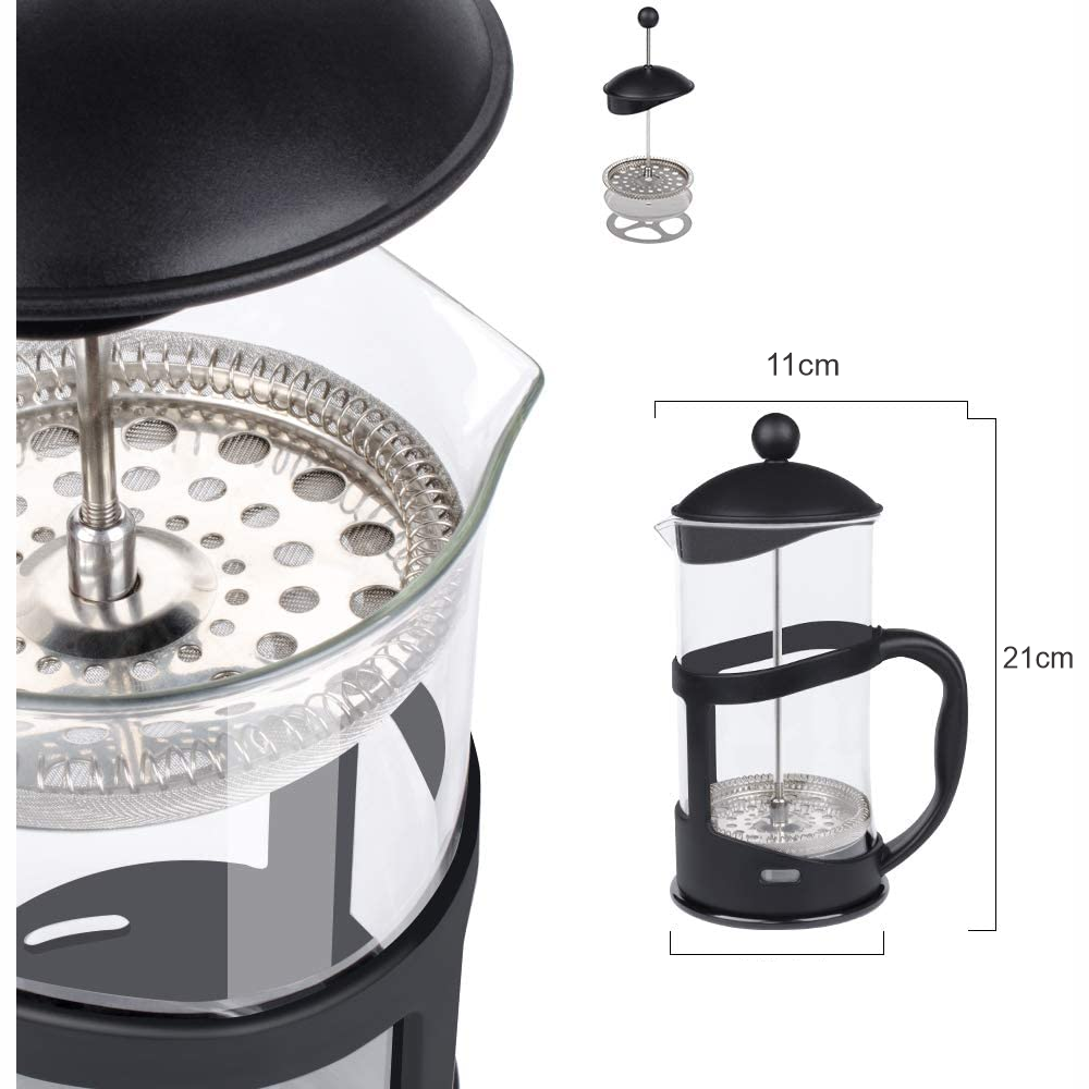Cafetera Prensa Francesa 600ml Vidrio Borosilicato Acero 304 Émbolo